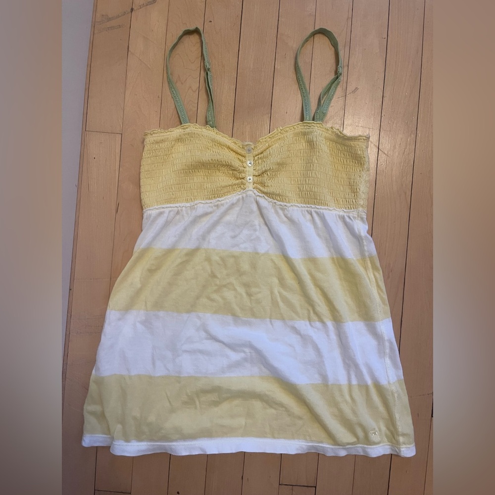 Abercrombie & Fitch Yellow Smocked Top
